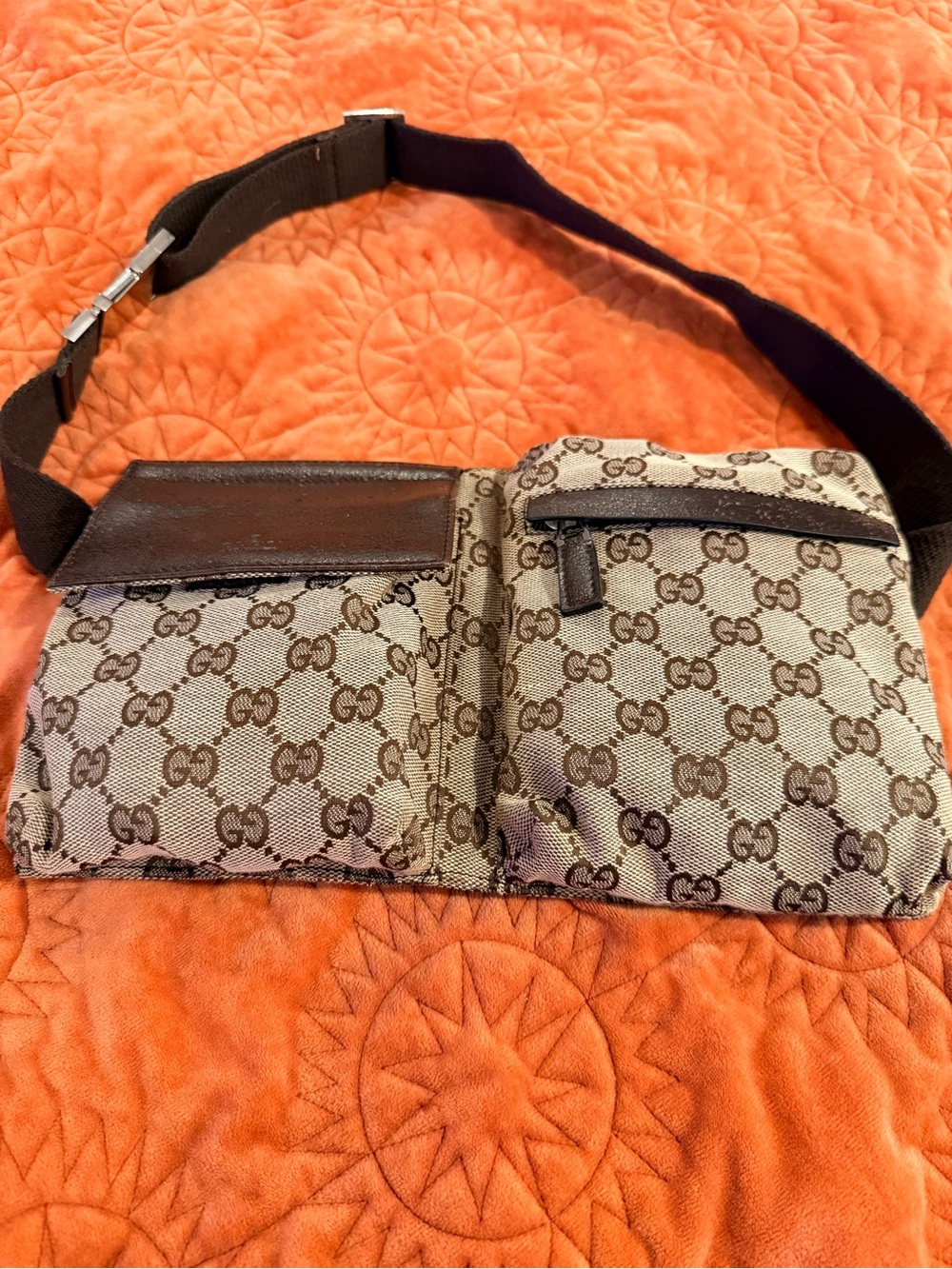 Lovely Canvas Double Pocket Belt Bag
